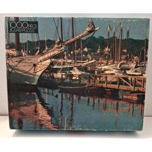 Maine Harbor 1000 Piece Jigsaw Puzzle Boats Marina Ocean Scene Vintage Sealed